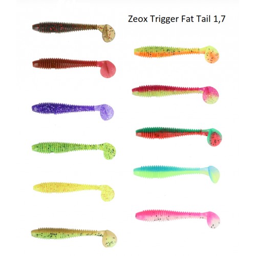 Silikoninis masalas Zeox Trigger Fat Tail 1,7cm 10vnt