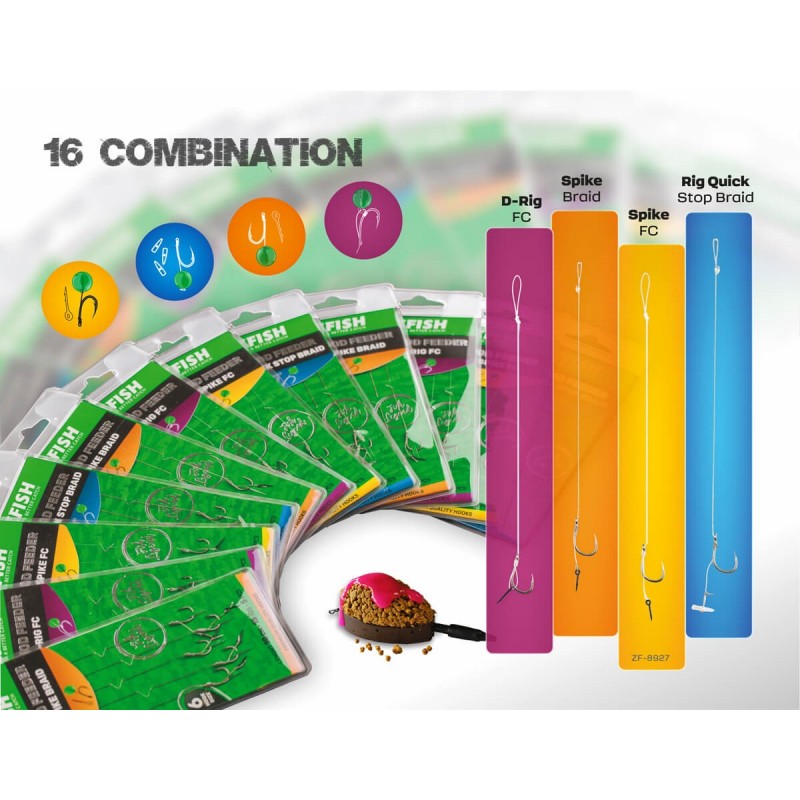 Zfish Method Feeder Rig Spike FC Hook dydis 10 (paruošta sistemėlė)